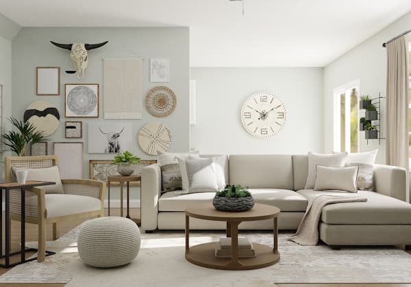 A finished living room interior